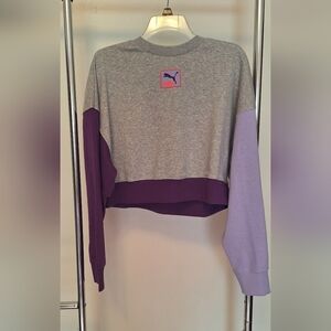 NWT Puma Classics Trail Mix Crew Neck Sweatshirt Cropped Size Large